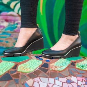 Betabrand All Weather Waterproof Leather Wedges